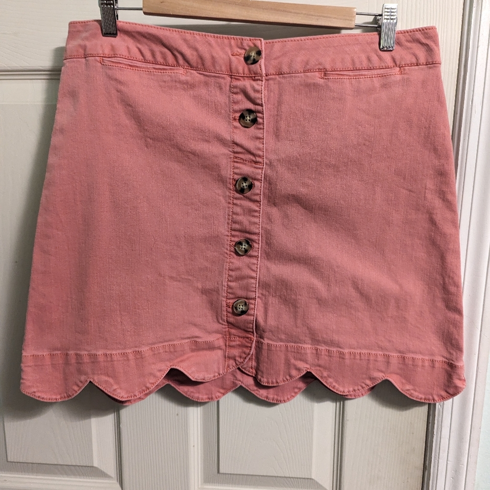 Cato Est. 1946 Denim Coral Scalloped Skirt